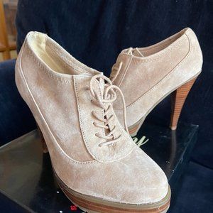 Suede Lace Up High Heels